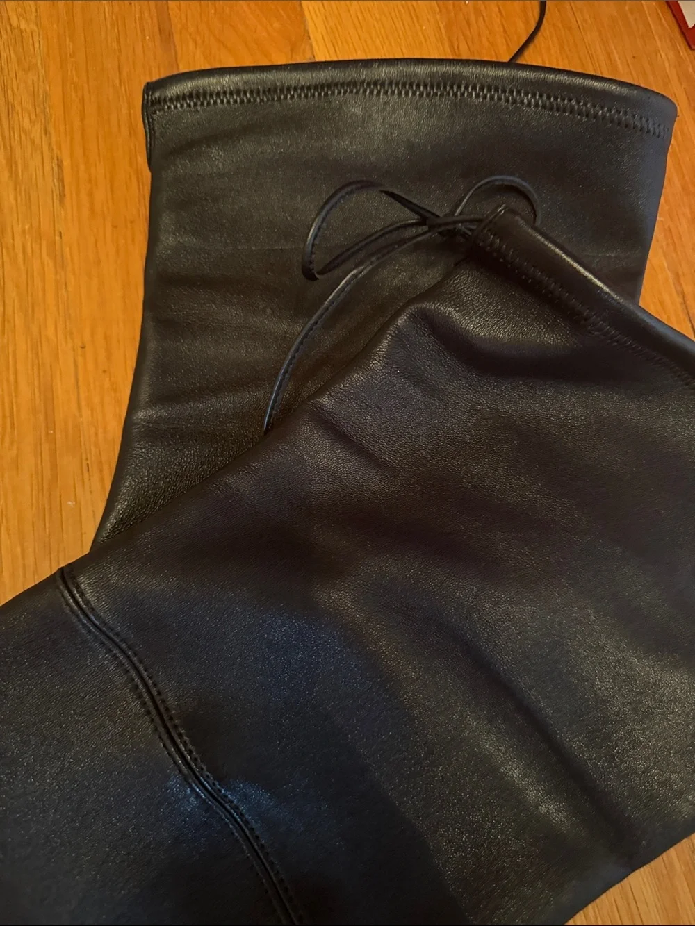 Stuart Weitzman Black Over-the-Knee Leather Boots